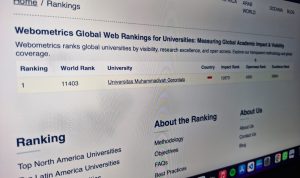Universitas Muhammadiyah Gorontalo (UMGO) ditetapkan sebagai perguruan tinggi swasta terbaik di Provinsi Gorontalo versi Webometrics edisi Januari 2026.